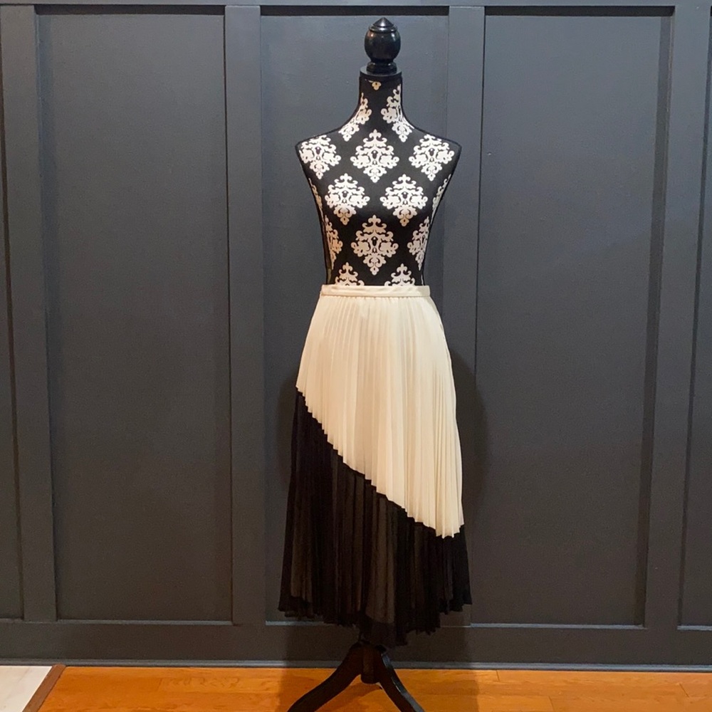 Banana Republic Black and White Pleated Skirt